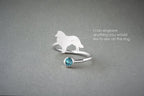 SHETLAND SHEEPDOG-Birthstone Silver Ring - 1