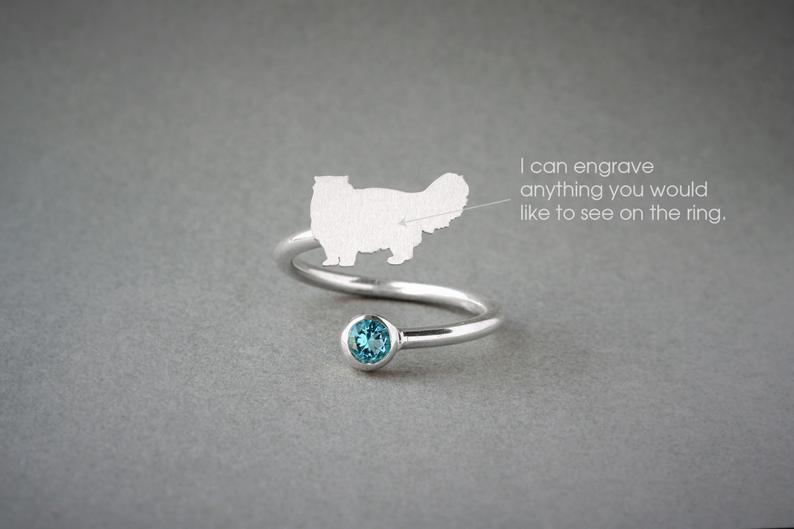 PERSIAN CAT-Birthstone Silver Ring - 1 Main image