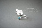 PUG-Birthstone Silver Ring - 1