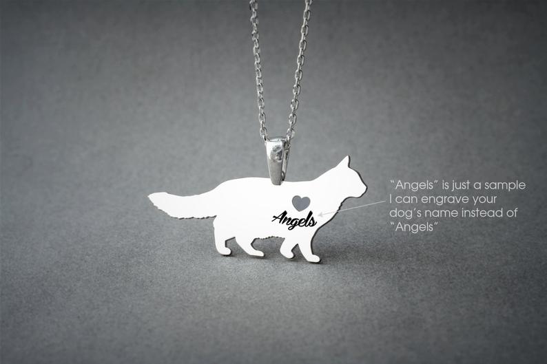 CAT LONGHAIRED Heart Silver Necklace - 1 Main image