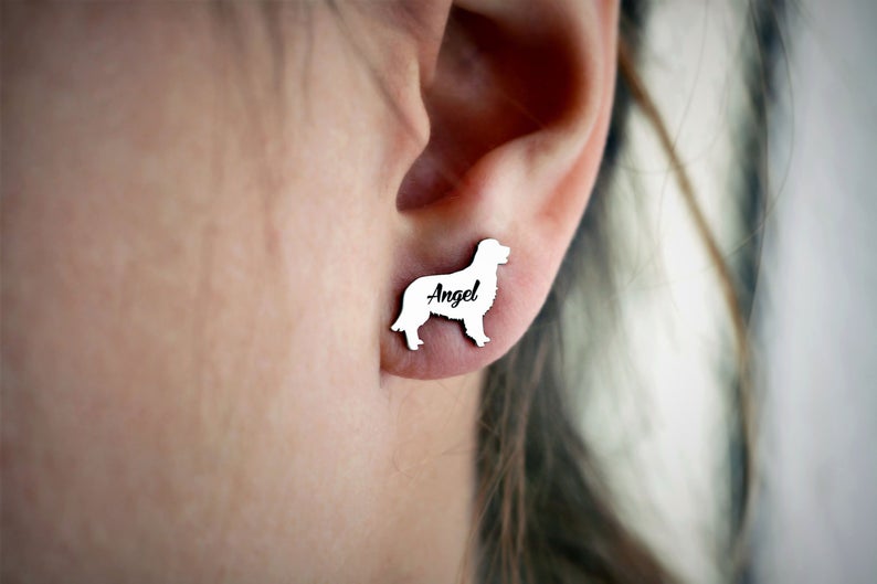 ENGLISH POINTER Stud Silver Earring - 3