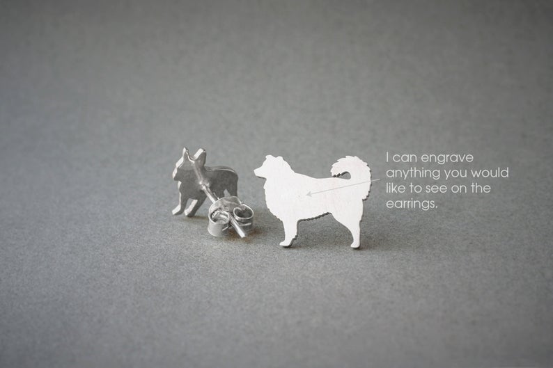 AUSTRALIAN SHEPHERD Stud Silver Earring - 1 Main image
