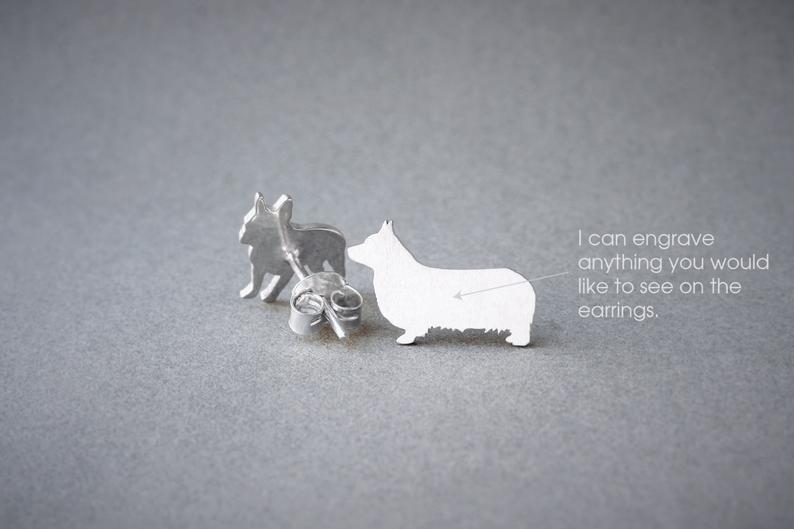 PEMBROKE WELSH CORGI Stud Silver Earring - 1 Main image