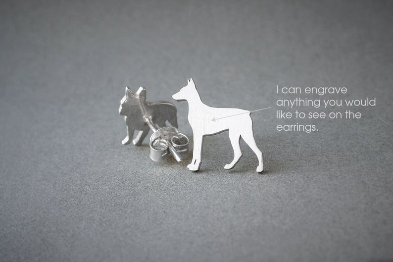 DOBERMAN Stud Silver Earring - 1 Main image