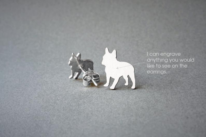 FRENCH BULLDOG Stud Silver Earring - 1 Main image