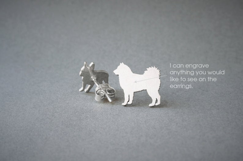 SIBERIAN HUSKY Stud Silver Earring - 1 Main image