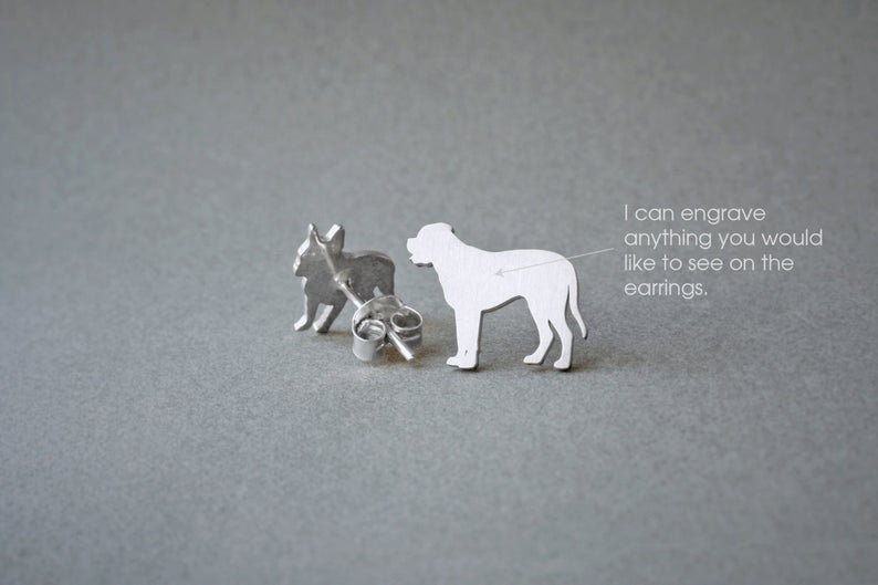 MASTIFF Stud Silver Earring - 1 Main image