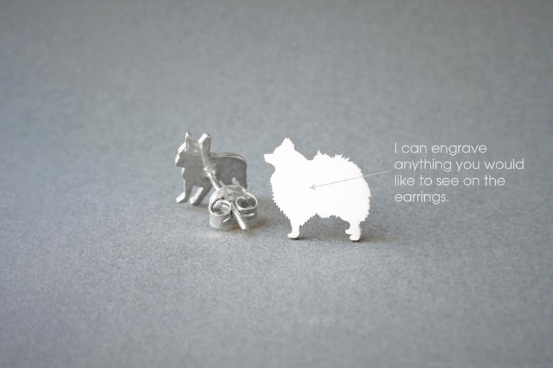 POMERANIAN Stud Silver Earring - 1 Main image