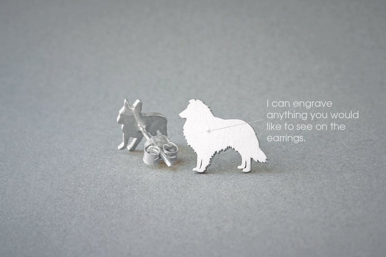 SHETLAND SHEEPDOG Stud Silver Earring - 1 Main image