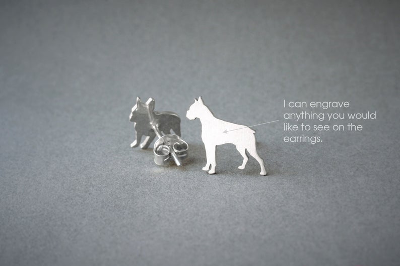 BOXER Stud Silver Earring - 1 Main image