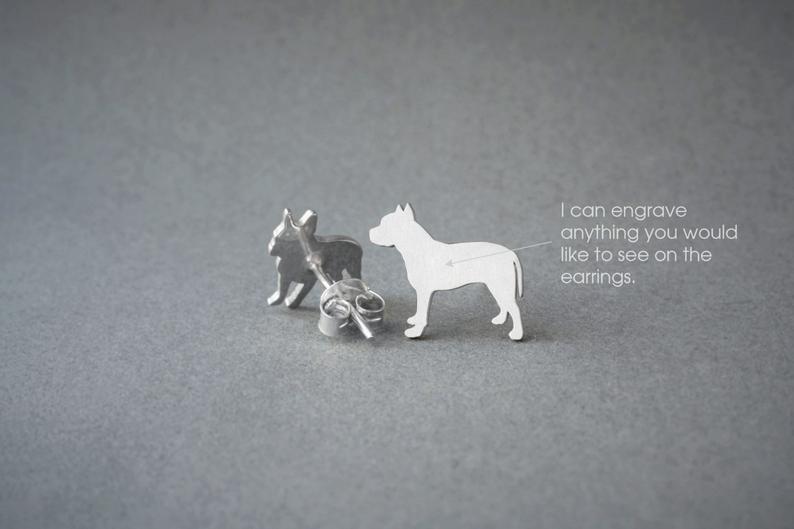 PITBULL TERRIER Stud Silver Earring - 1 Main image
