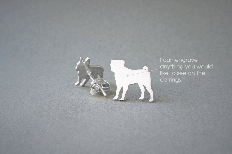 PUG Stud Silver Earring - 1 Main image