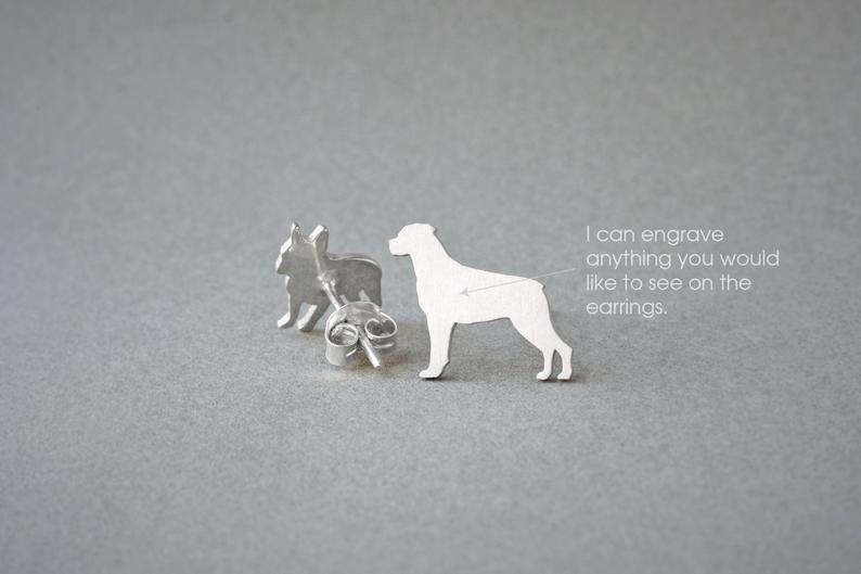 ROTTWEILER Stud Silver Earring - 1 Main image