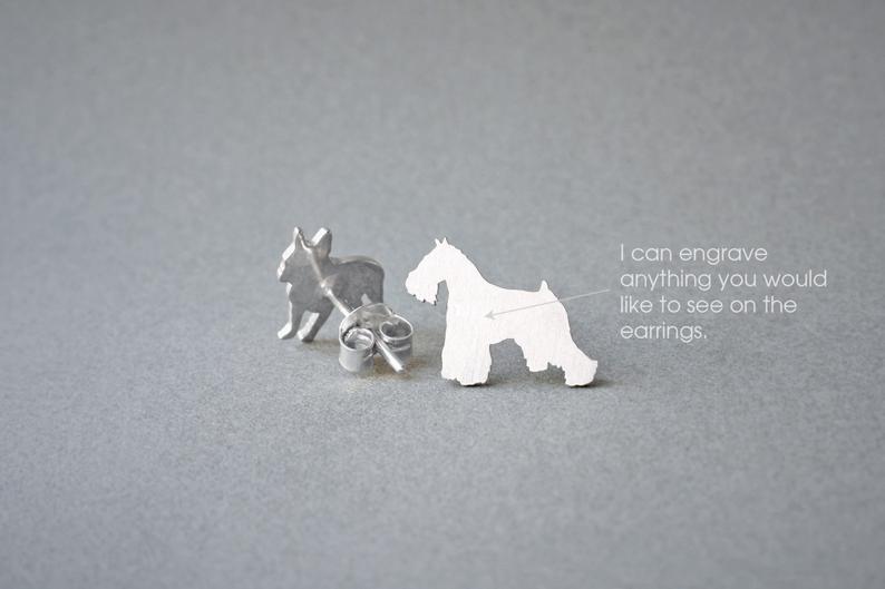 SCHNAUZER Stud Silver Earring - 1 Main image