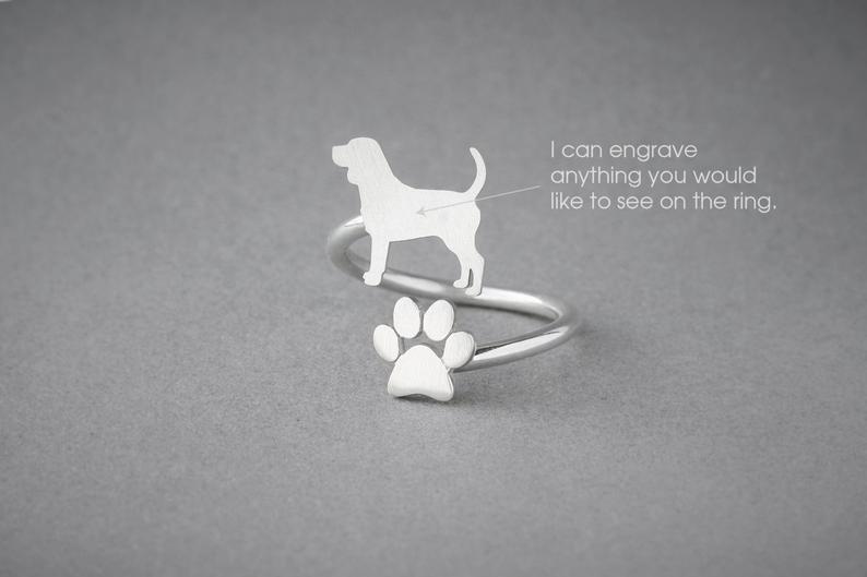 BEAGLE - Paw Silver Ring - 1 Main image