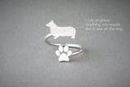 PEMBROKE WELSH CORGI - Paw Silver Ring - 1