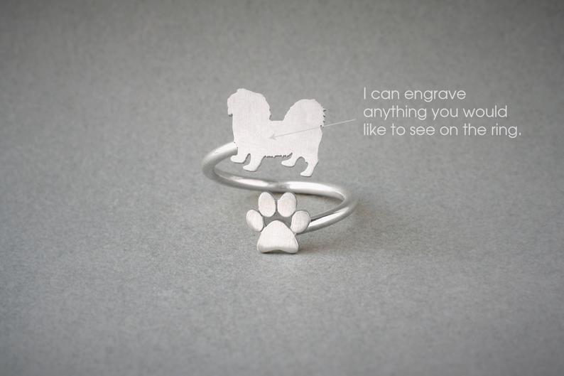 PEKINGESE SHORTHAIRED - Paw Silver Ring - 1 Main image