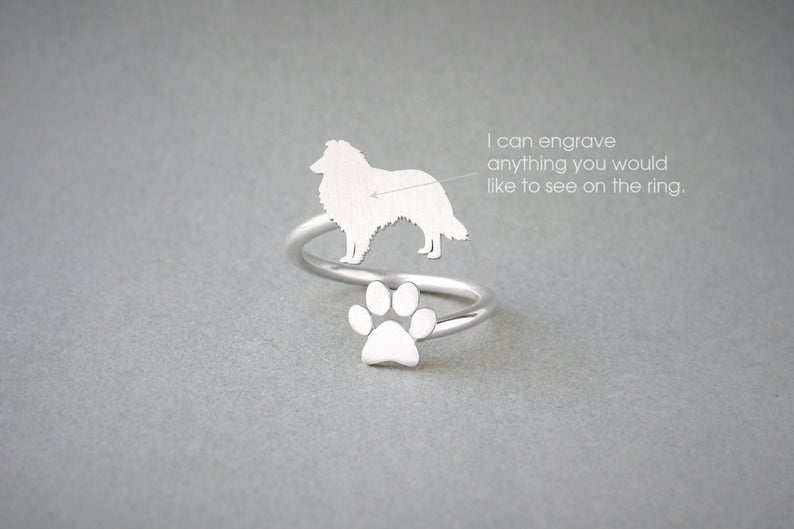 SHETLAND SHEEPDOG - Paw Silver Ring - 1 Main image