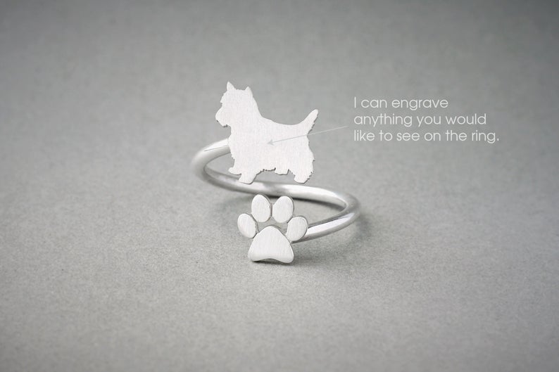 YORKSHIRE / WESTSHIRE TERRIER - Paw Silver Ring - 1 Main image