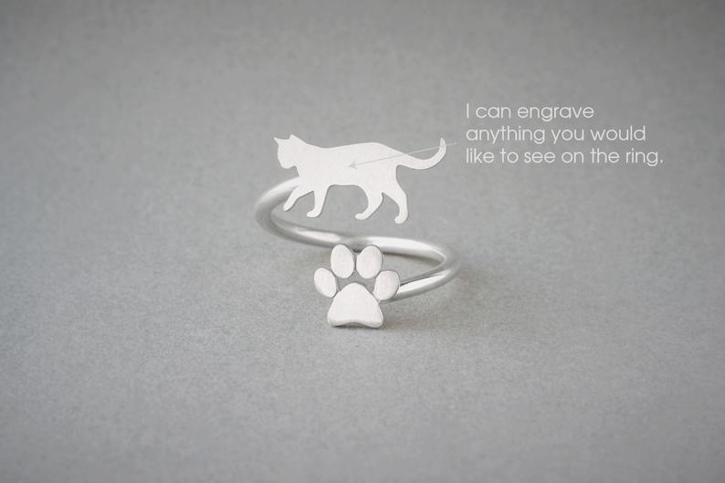 CAT SHORTHAIRED - Paw Silver Ring - 1 Main image
