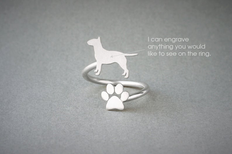 BULL TERRIER - Paw Silver Ring - 1 Main image