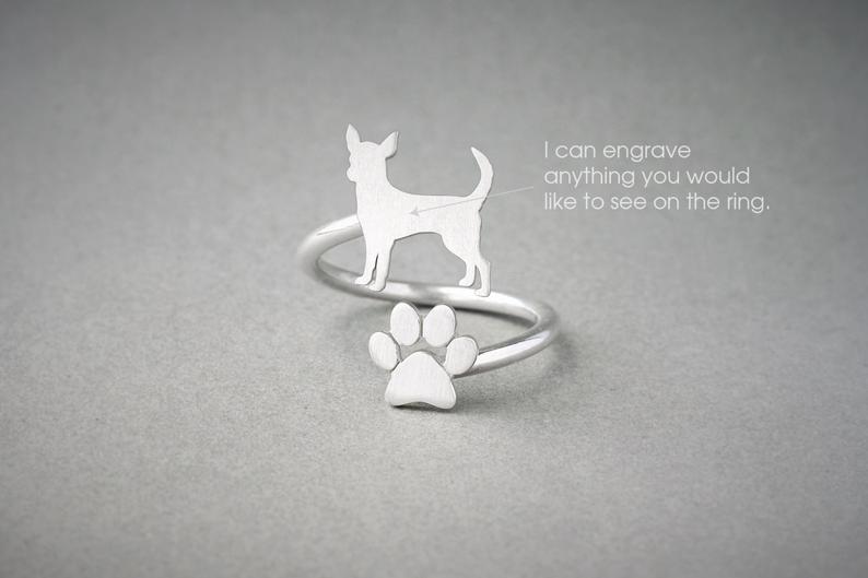 CHIHUAHUA - Paw Silver Ring - 1 Main image