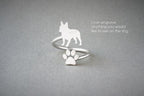 FRENCH BULLDOG - Paw Silver Ring - 1
