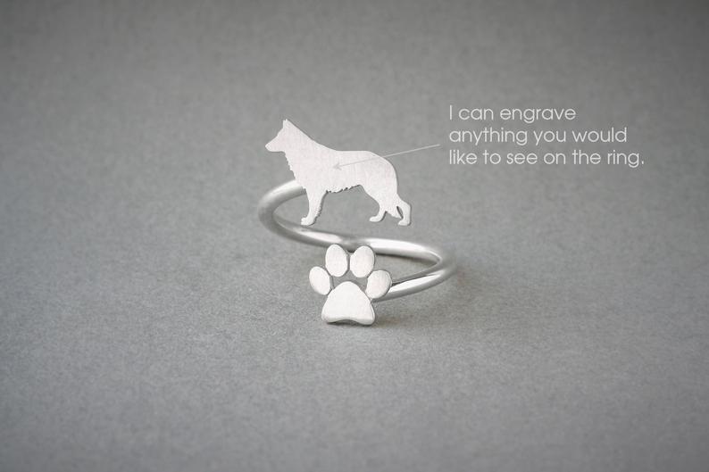 GERMAN SHEPHERD - Paw Silver Ring - 1 Main image