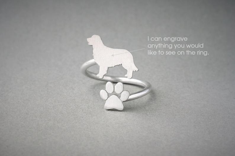 GOLDEN RETRIEVER - Paw Silver Ring - 1 Main image