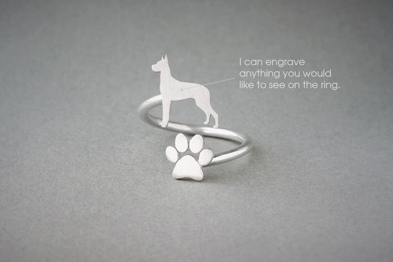 GREAT DANE - Paw Silver Ring - 1 Main image