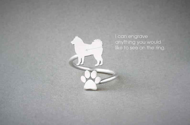 SIBERIAN HUSKY - Paw Silver Ring - 1 Main image
