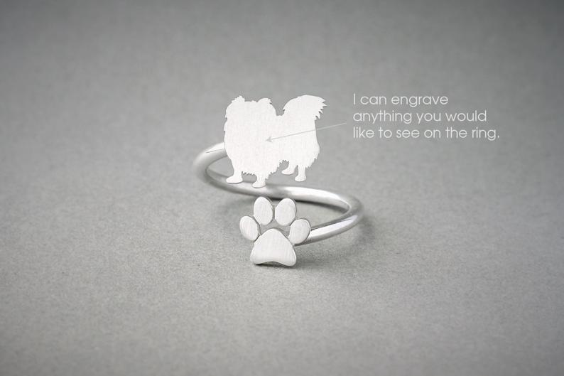 PEKINGESE LONGHAIRED - Paw Silver Ring - 1 Main image