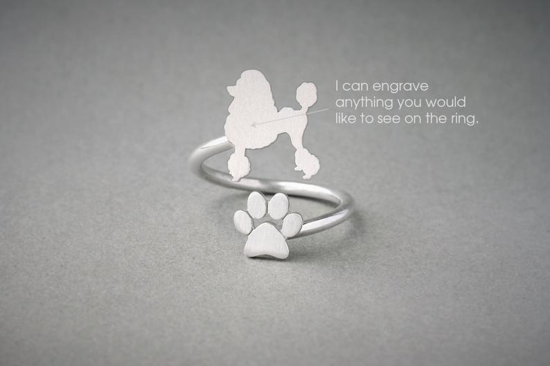 POODLE - Paw Silver Ring - 1