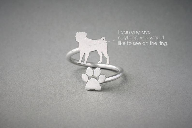 PUG - Paw Silver Ring - 1 Main image