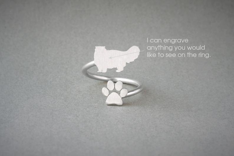 PERSIAN CAT - Paw Silver Ring - 1 Main image